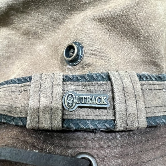 Outback Trading Co Hat Men Sm/MED Tan Wallaby Oilskin Western Indiana Jones - Picture 10 of 10